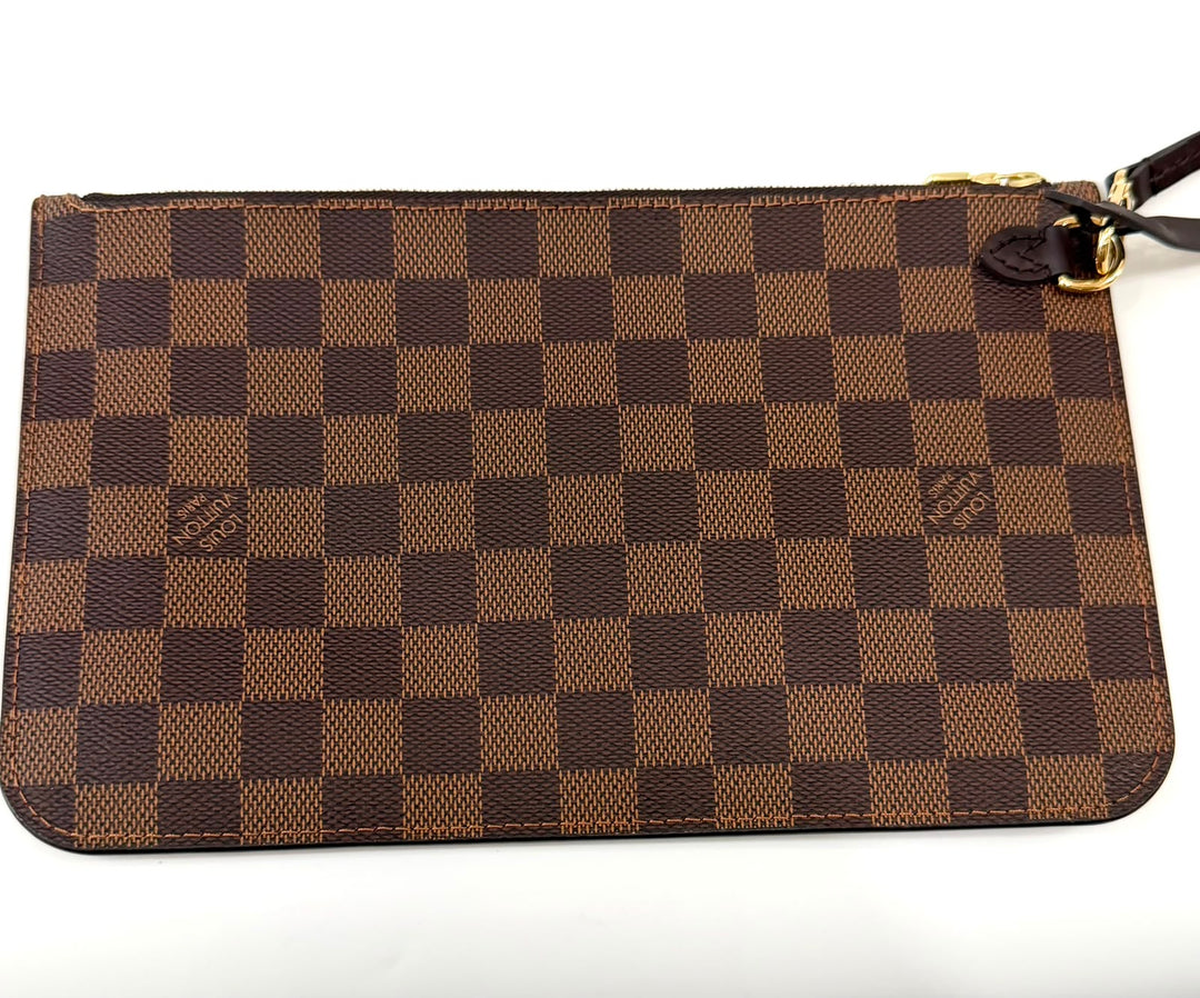 LOUIS VUITTON DAMIER EBENE NEVERFULL POCHETTE WRISTLET