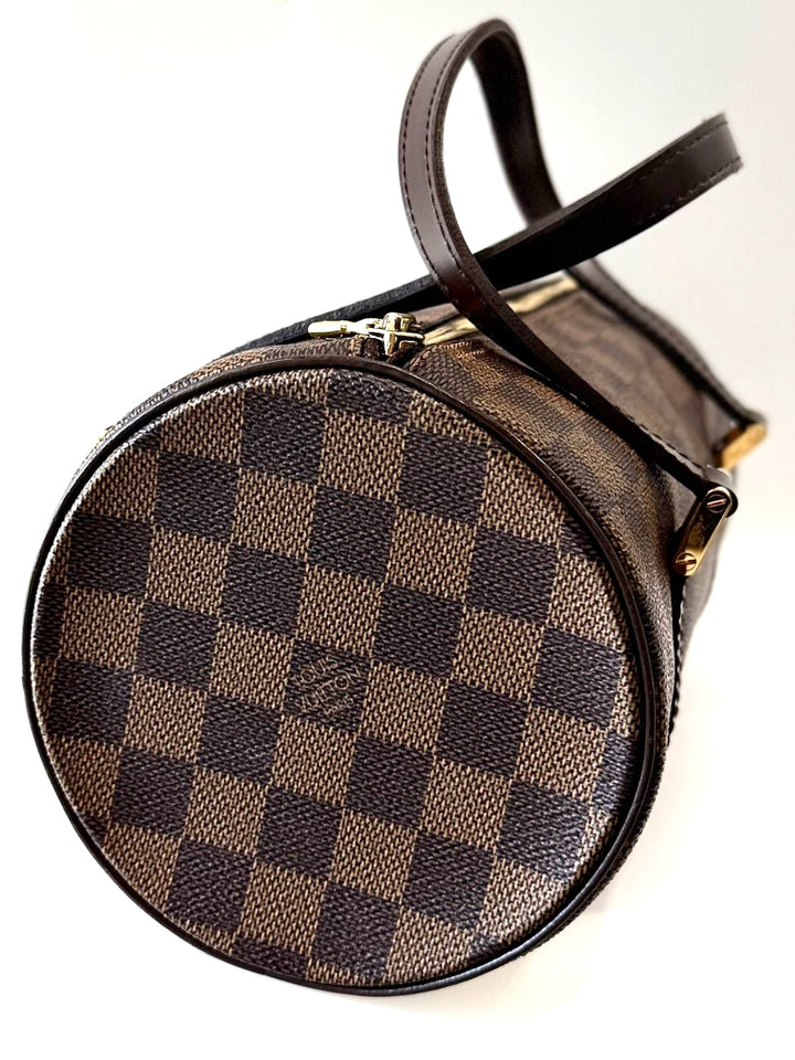 LOUIS VUITTON DAMIER EBENE PAPILLON 26 CYLINDER BAG