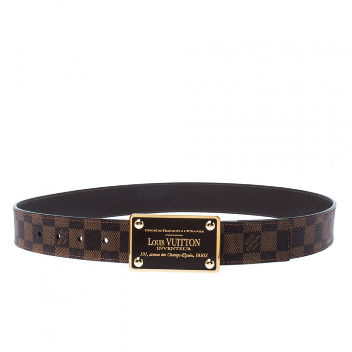 LOUIS VUITTON DAMIER EBENE LV BUCKLE  REVERSIBLE BELT