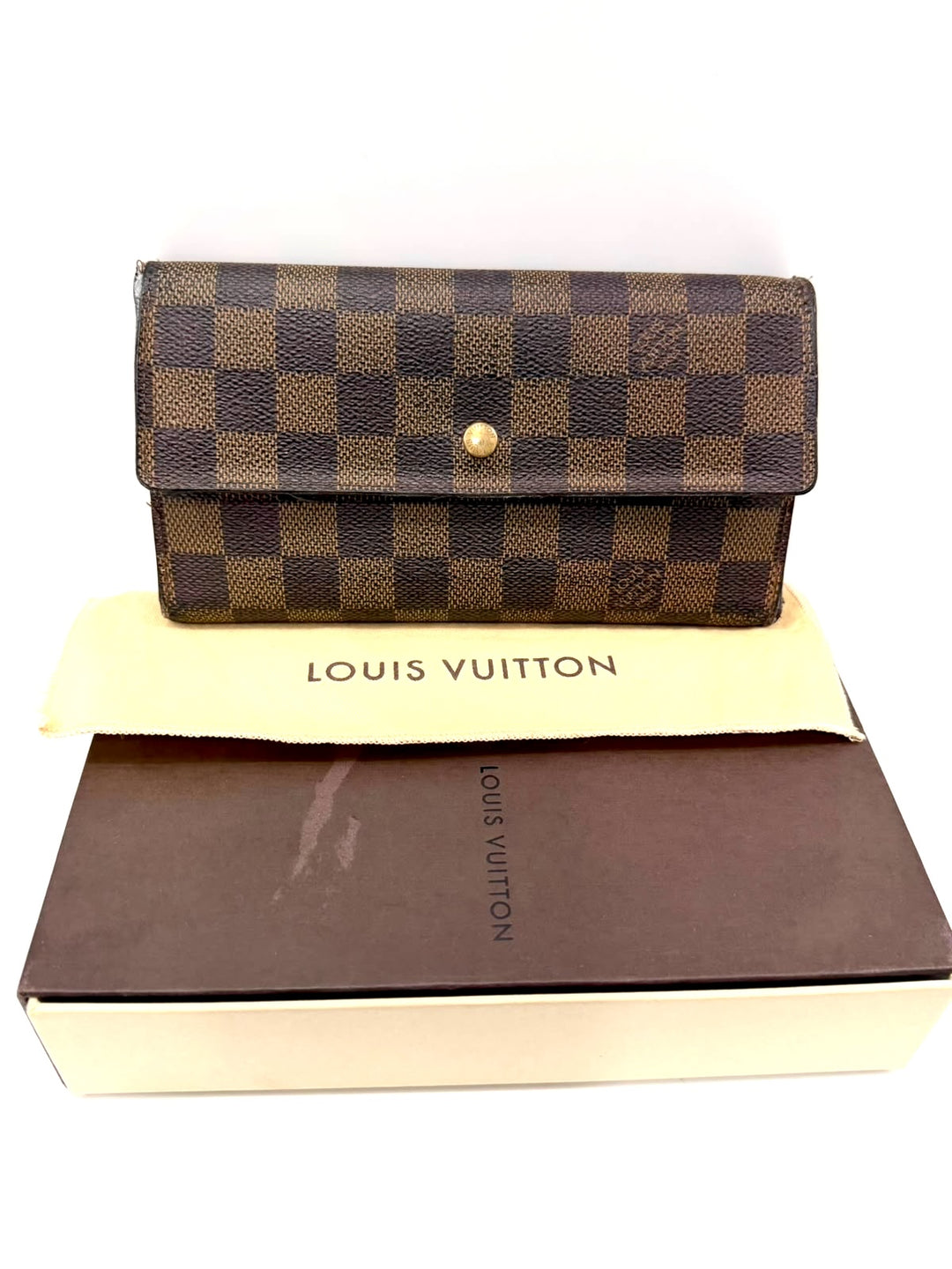 LOUIS VUITTON DAMIER EBENE VINTAGE SARAH WALLET