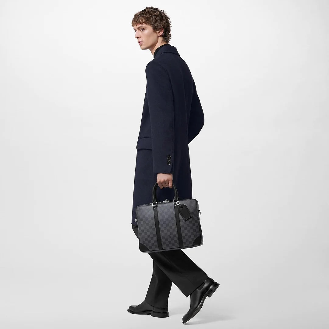 LOUIS VUITTON DAMIER GRAPHITE PORTE DOCUMENTS VOYAGE PM BAG