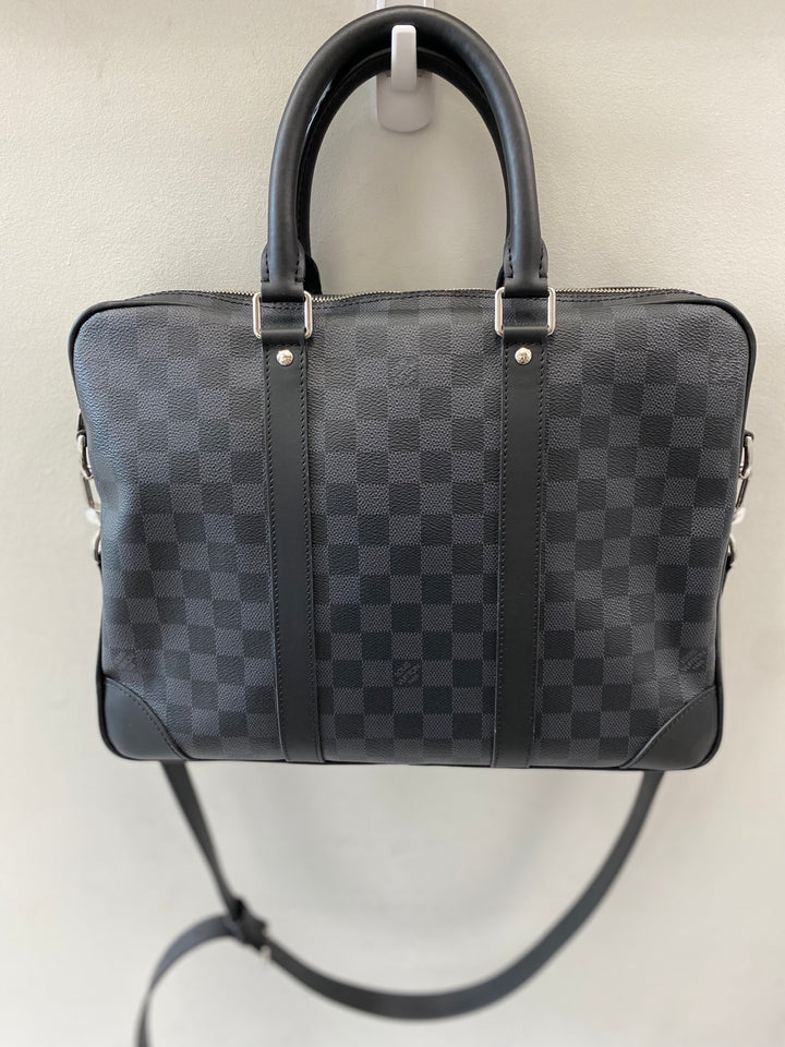 LOUIS VUITTON DAMIER GRAPHITE PORTE DOCUMENTS VOYAGE PM BAG