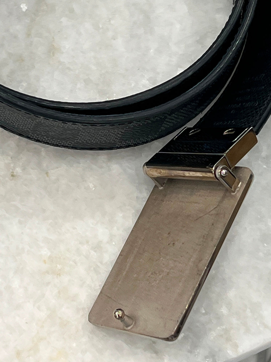 LOUIS VUITTON DAMIER GRAPHITE INVENTEUR BUCKLE REVERSIBLE BELT