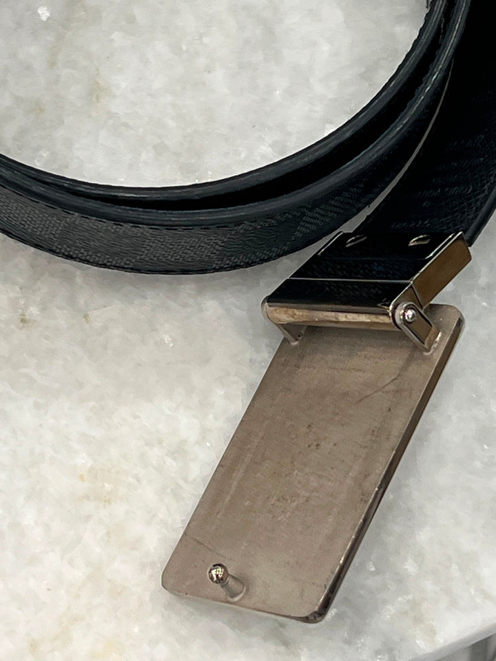 LOUIS VUITTON DAMIER GRAPHITE INVENTEUR BUCKLE REVERSIBLE BELT
