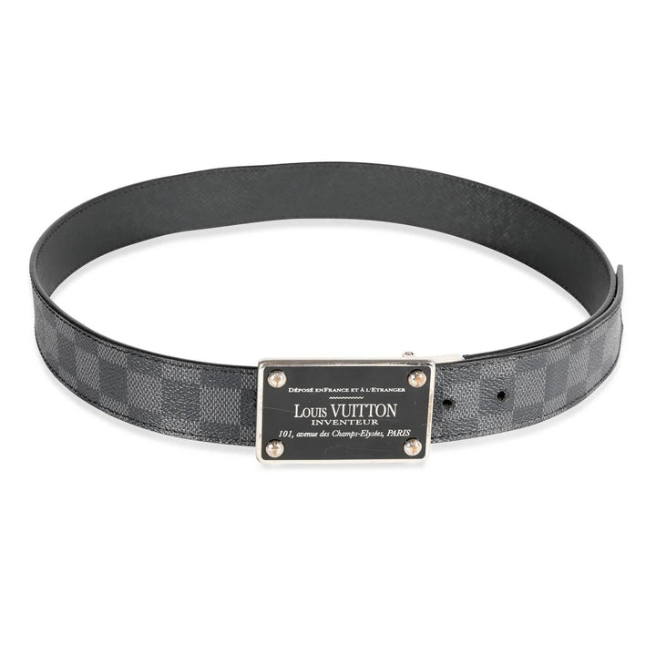LOUIS VUITTON DAMIER GRAPHITE INVENTEUR BUCKLE REVERSIBLE BELT