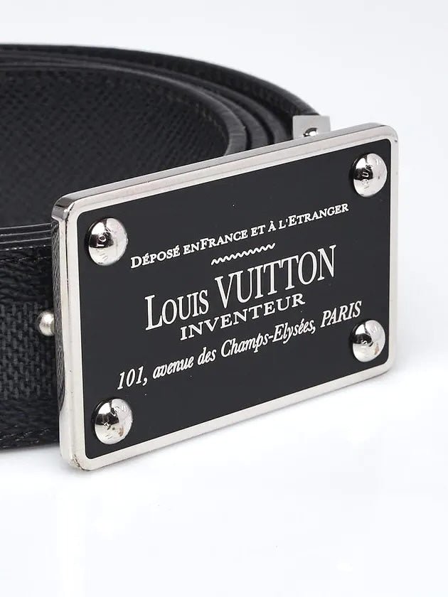 LOUIS VUITTON DAMIER GRAPHITE INVENTEUR BUCKLE REVERSIBLE BELT