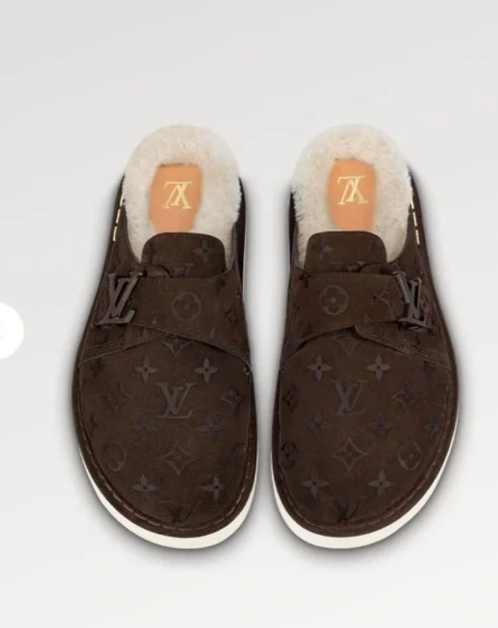 LOUIS VUITTON EASY FUR LINING MONOGRAM MULES