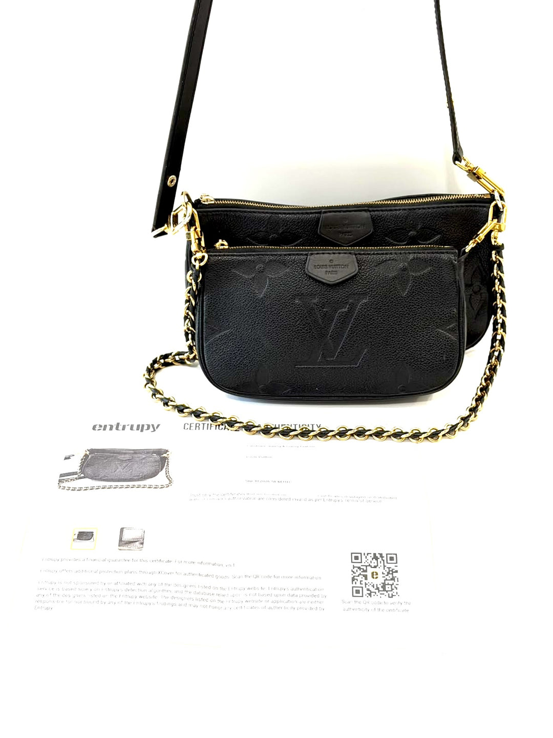 LOUIS VUITTON EMPREINTE LEATHER MONOGRAM MULTI POCHETTE CROSSBODY BAG