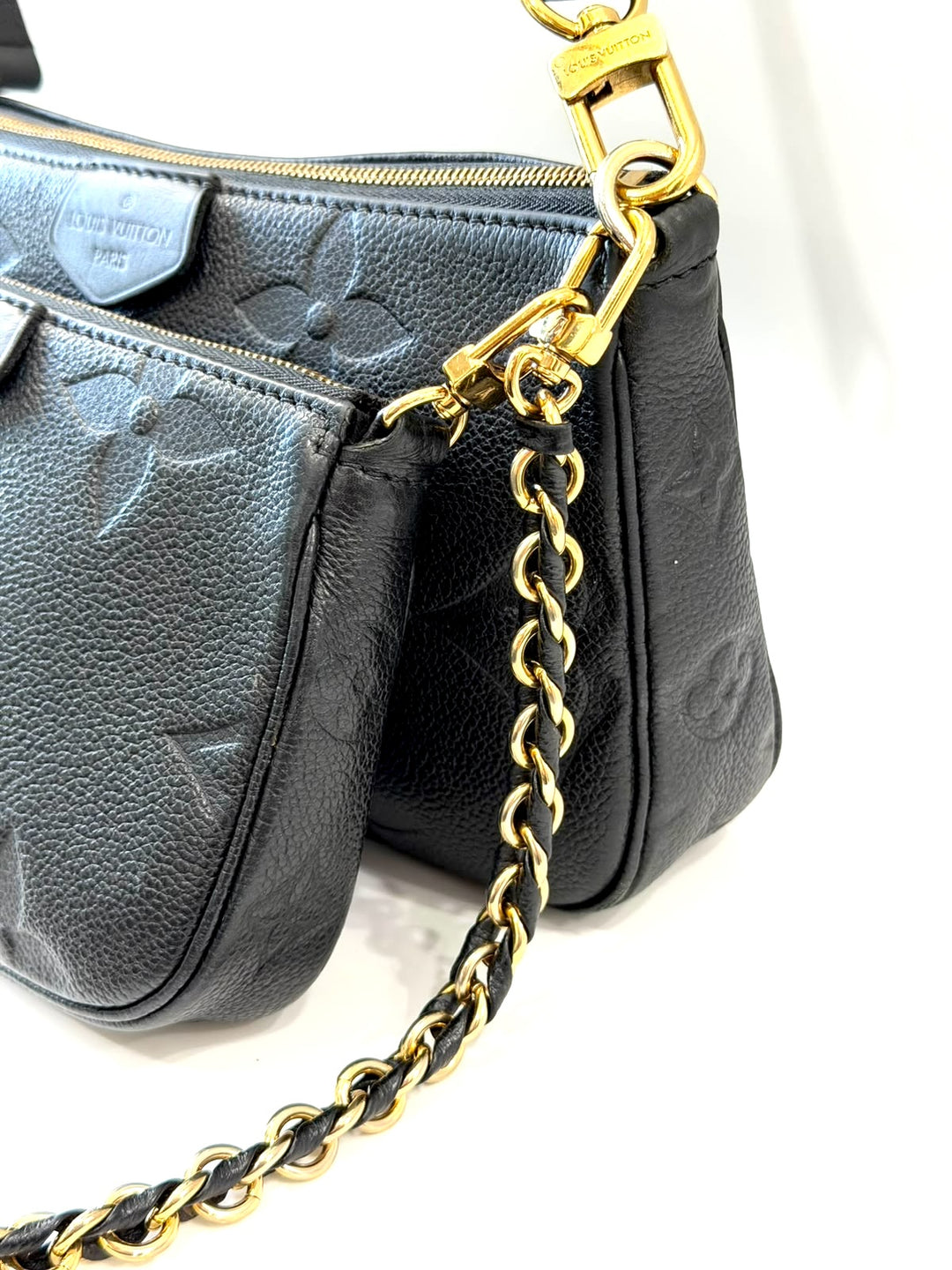 LOUIS VUITTON EMPREINTE LEATHER MONOGRAM MULTI POCHETTE CROSSBODY BAG