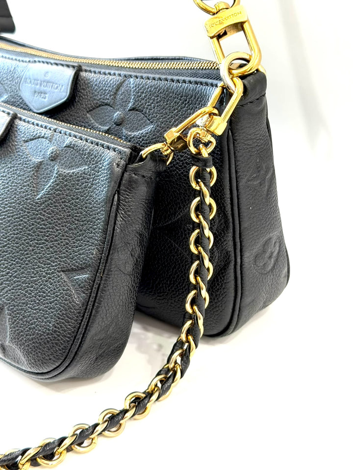 LOUIS VUITTON EMPREINTE LEATHER MONOGRAM MULTI POCHETTE CROSSBODY BAG