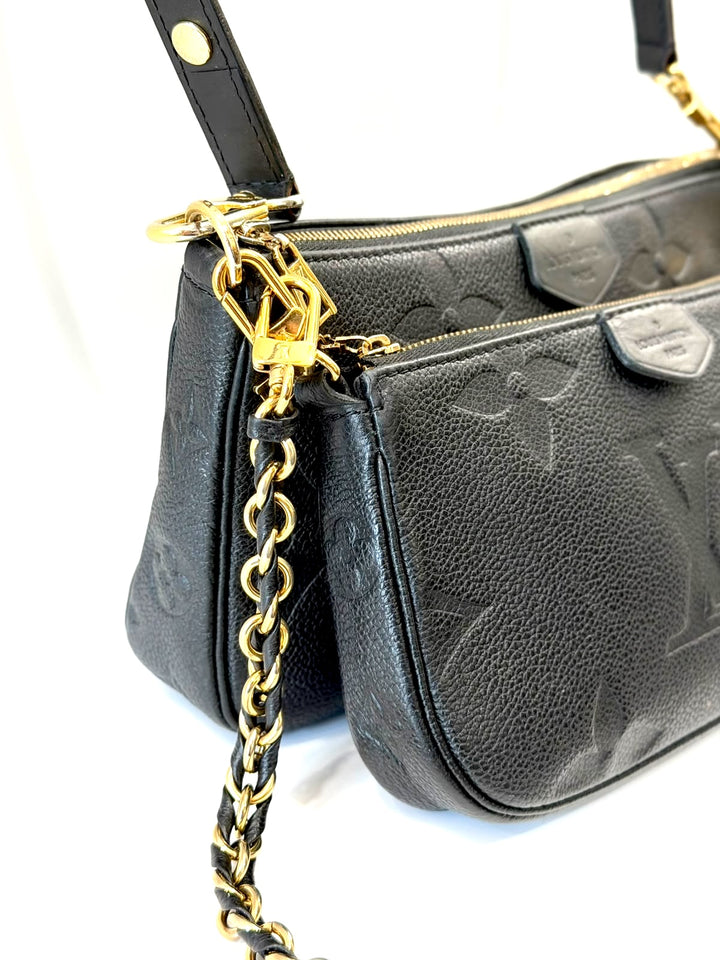 LOUIS VUITTON EMPREINTE LEATHER MONOGRAM MULTI POCHETTE CROSSBODY BAG
