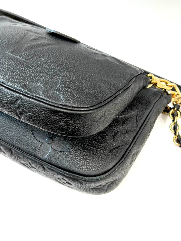 LOUIS VUITTON EMPREINTE LEATHER MONOGRAM MULTI POCHETTE CROSSBODY BAG