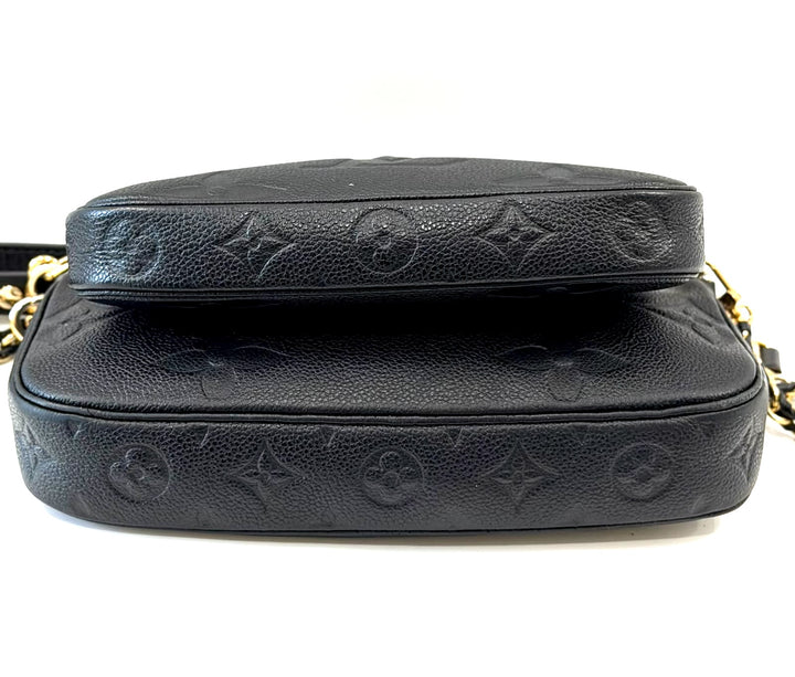 LOUIS VUITTON EMPREINTE LEATHER MONOGRAM MULTI POCHETTE CROSSBODY BAG