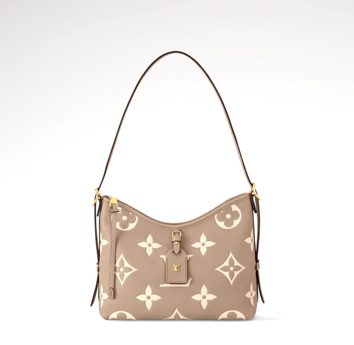 LOUIS VUITTON  MONOGRAM GIANT CARRYALL PM EMPREINTE LEATHER BAG