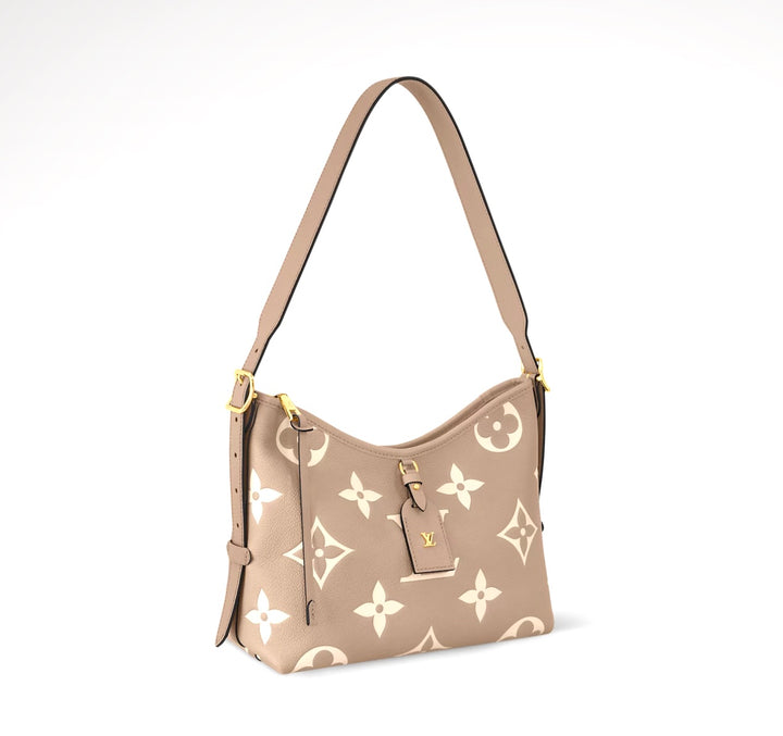 LOUIS VUITTON  MONOGRAM GIANT CARRYALL PM EMPREINTE LEATHER BAG