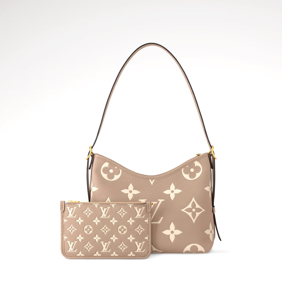 LOUIS VUITTON  MONOGRAM GIANT CARRYALL PM EMPREINTE LEATHER BAG
