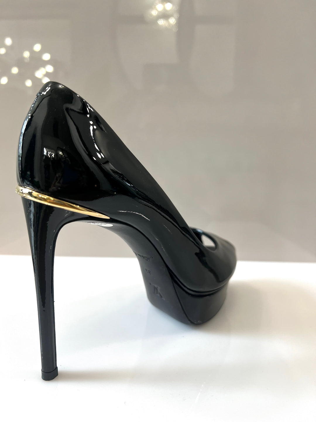 LOUIS VUITTON EYELINE PEEP TOE PLATFORM PUMPS