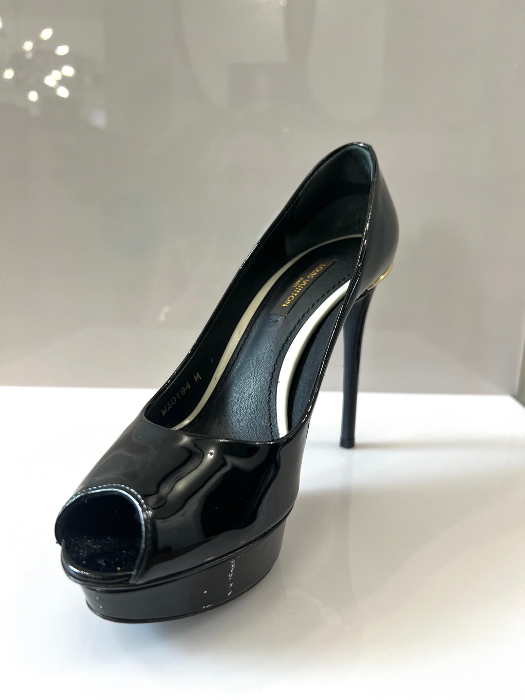 LOUIS VUITTON EYELINE PEEP TOE PLATFORM PUMPS