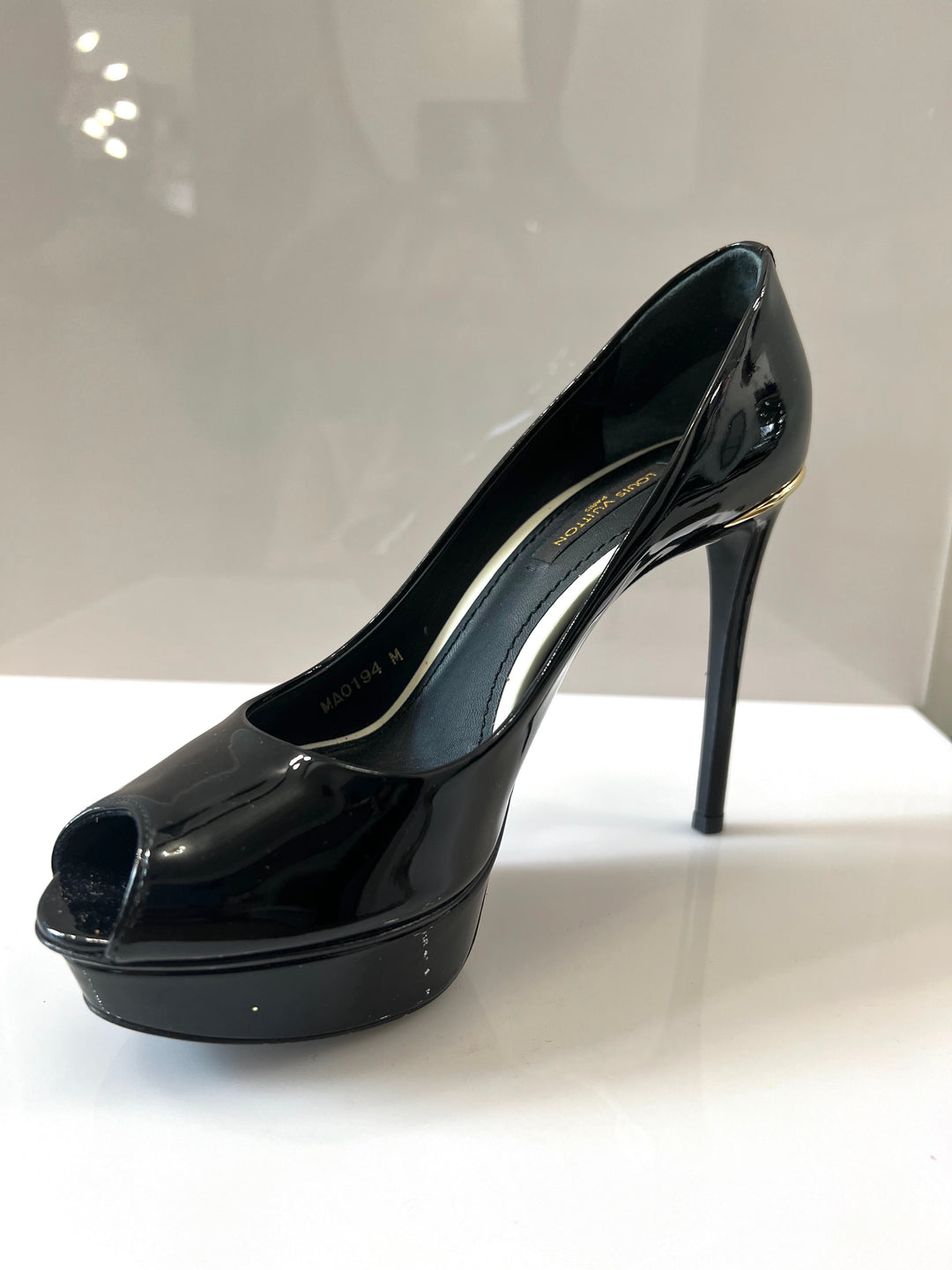 LOUIS VUITTON EYELINE PEEP TOE PLATFORM PUMPS