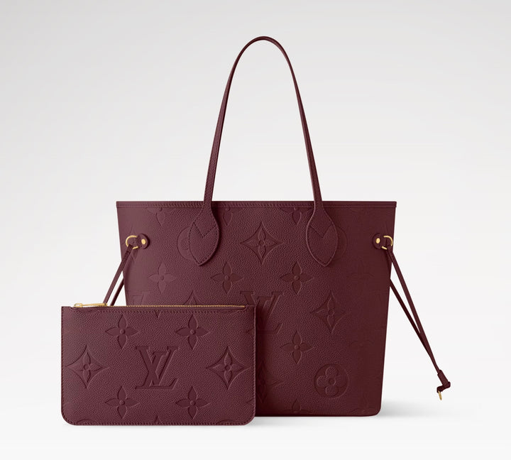 LV GIANT MONOGRAM  EMPREINTE LEATHER NEVERFULL MM TOTE BAG
