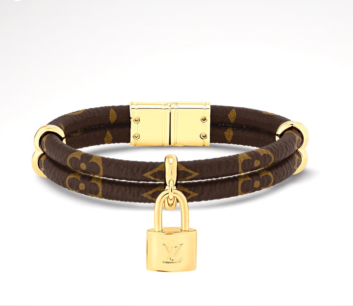 LOUIS VUITTON KEEP IT TWICE MONOGRAM LEATHER BRACELET