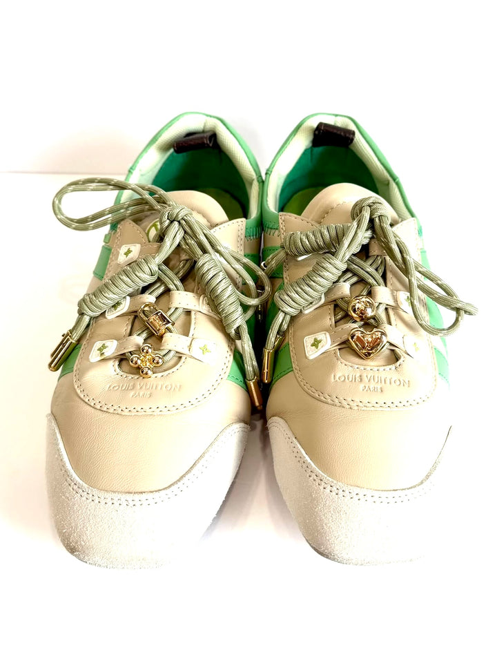 LOUIS VUITTON LV SNEAKERINA LAMBSKIN &amp; SUEDE CALFSKIN LEATHER SNEAKERS