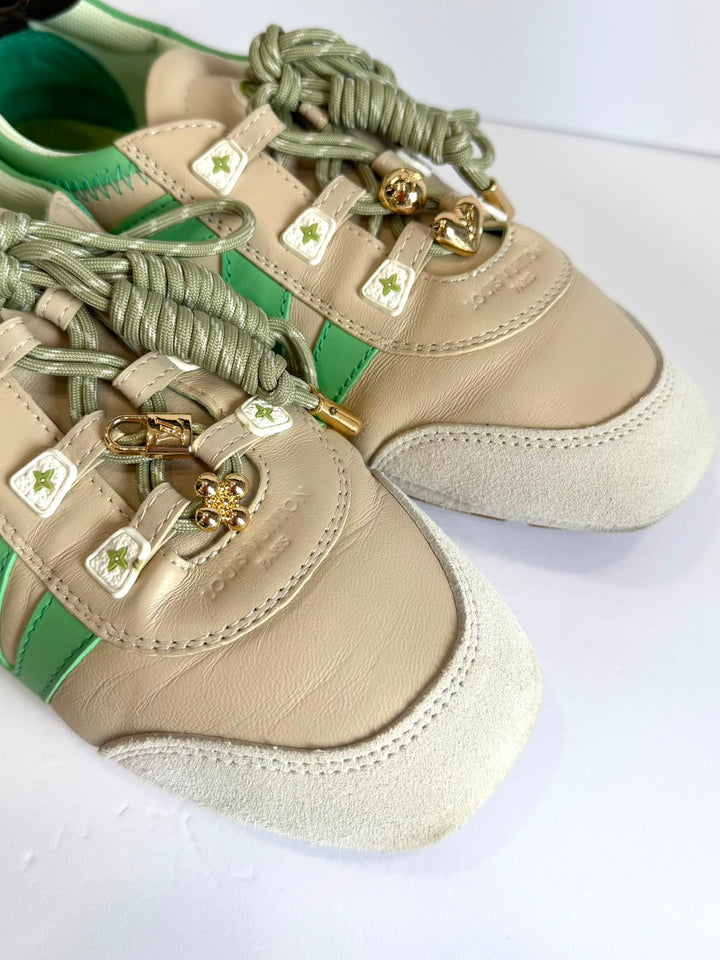 LOUIS VUITTON LV SNEAKERINA LAMBSKIN &amp; SUEDE CALFSKIN LEATHER SNEAKERS