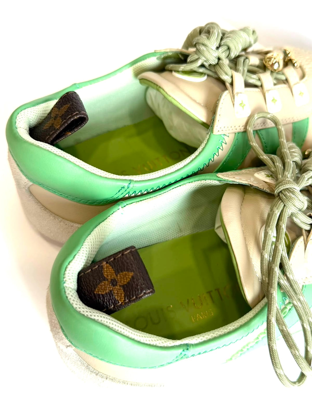 LOUIS VUITTON LV SNEAKERINA LAMBSKIN &amp; SUEDE CALFSKIN LEATHER SNEAKERS