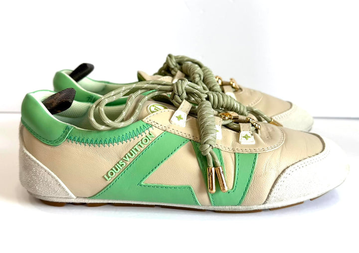 LOUIS VUITTON LV SNEAKERINA LAMBSKIN &amp; SUEDE CALFSKIN LEATHER SNEAKERS