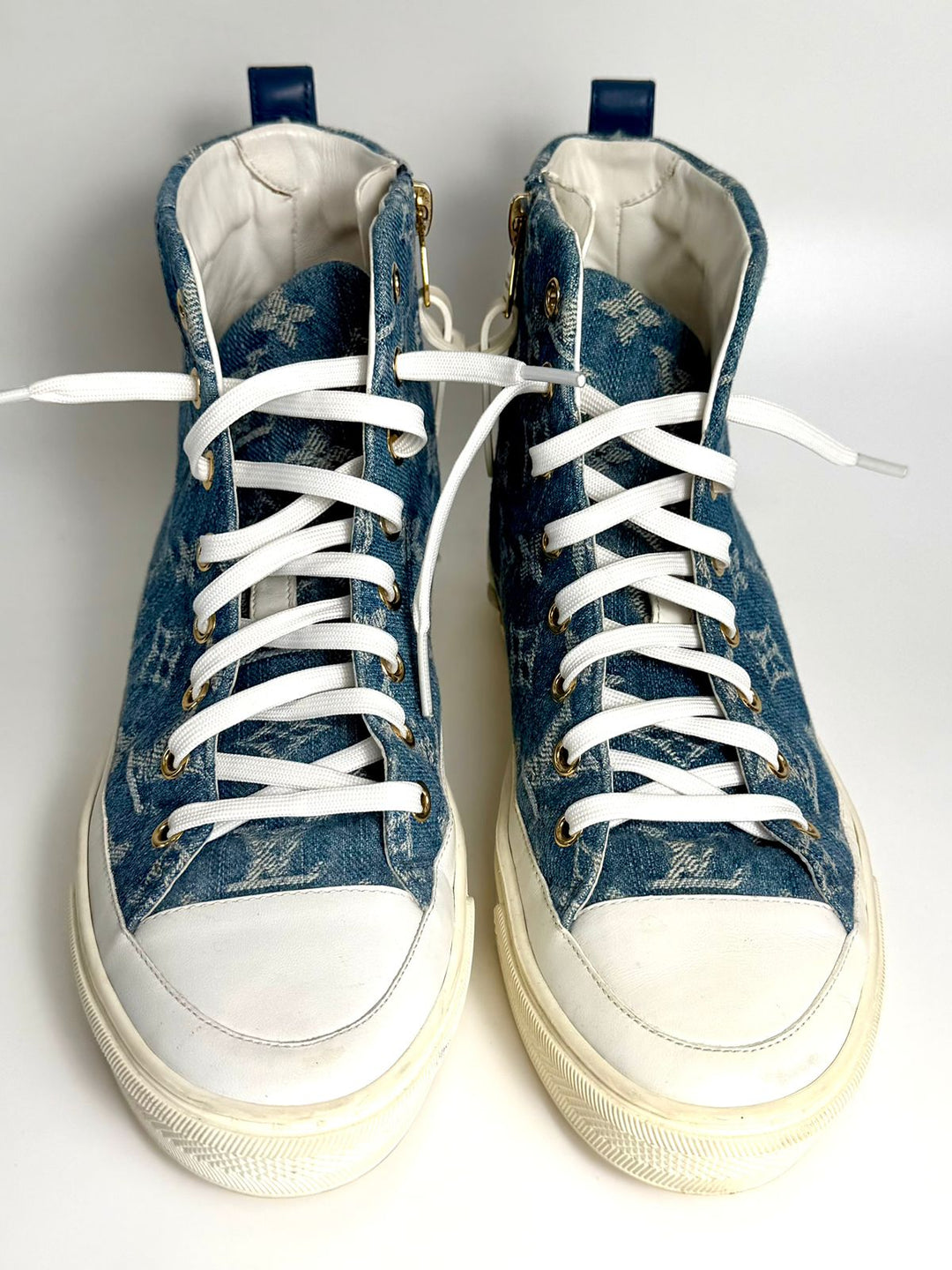 LV MONOGRAM STELLAR DENIM HIGH-TOP SNEAKERS