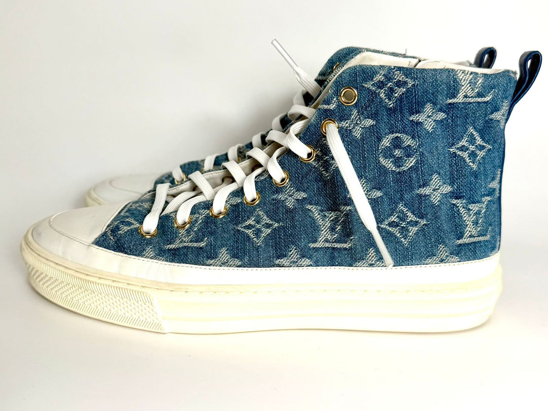 LV MONOGRAM STELLAR DENIM HIGH-TOP SNEAKERS