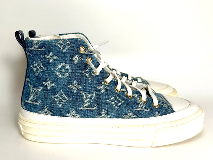 LV MONOGRAM STELLAR DENIM HIGH-TOP SNEAKERS