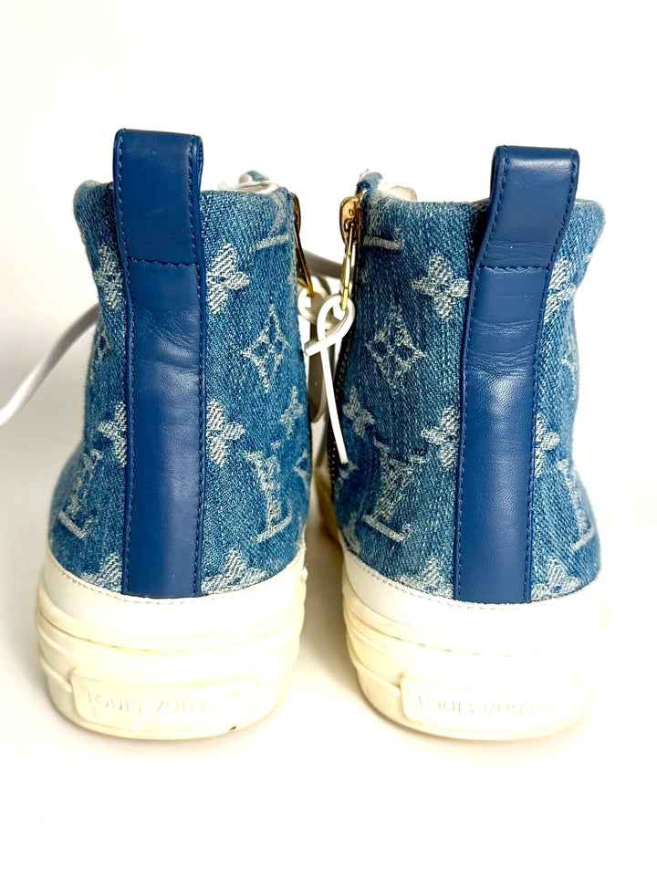 LV MONOGRAM STELLAR DENIM HIGH-TOP SNEAKERS