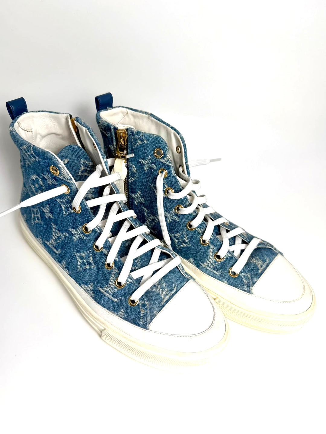 LV MONOGRAM STELLAR DENIM HIGH-TOP SNEAKERS