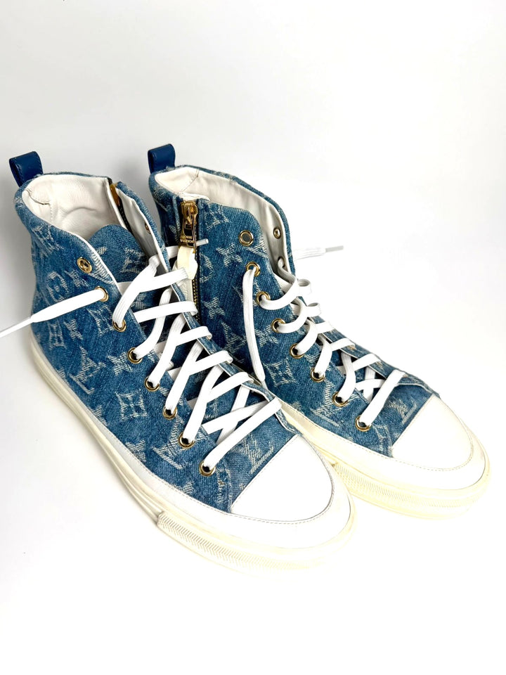 LV MONOGRAM STELLAR DENIM HIGH-TOP SNEAKERS