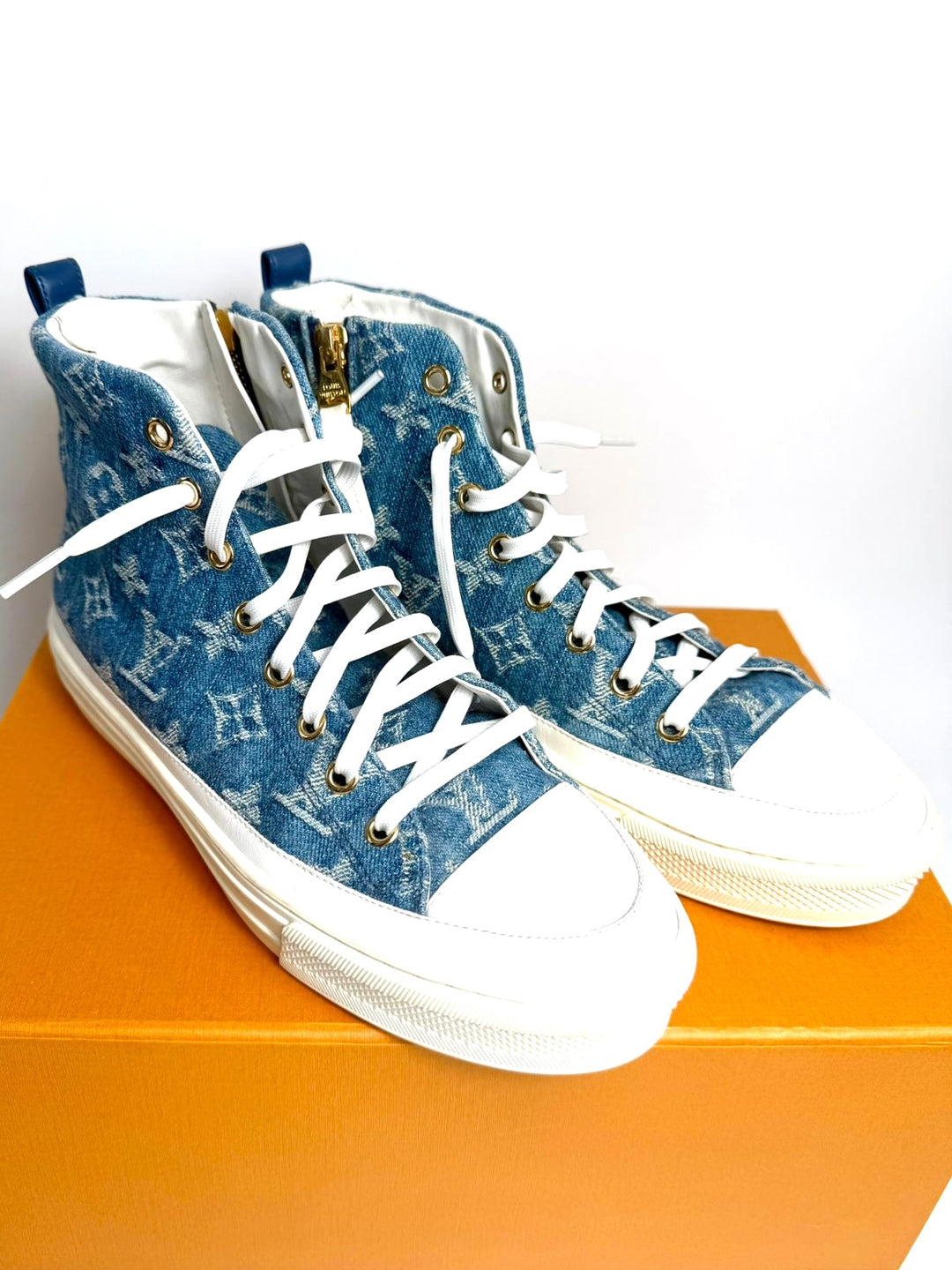 LV MONOGRAM STELLAR DENIM HIGH-TOP SNEAKERS