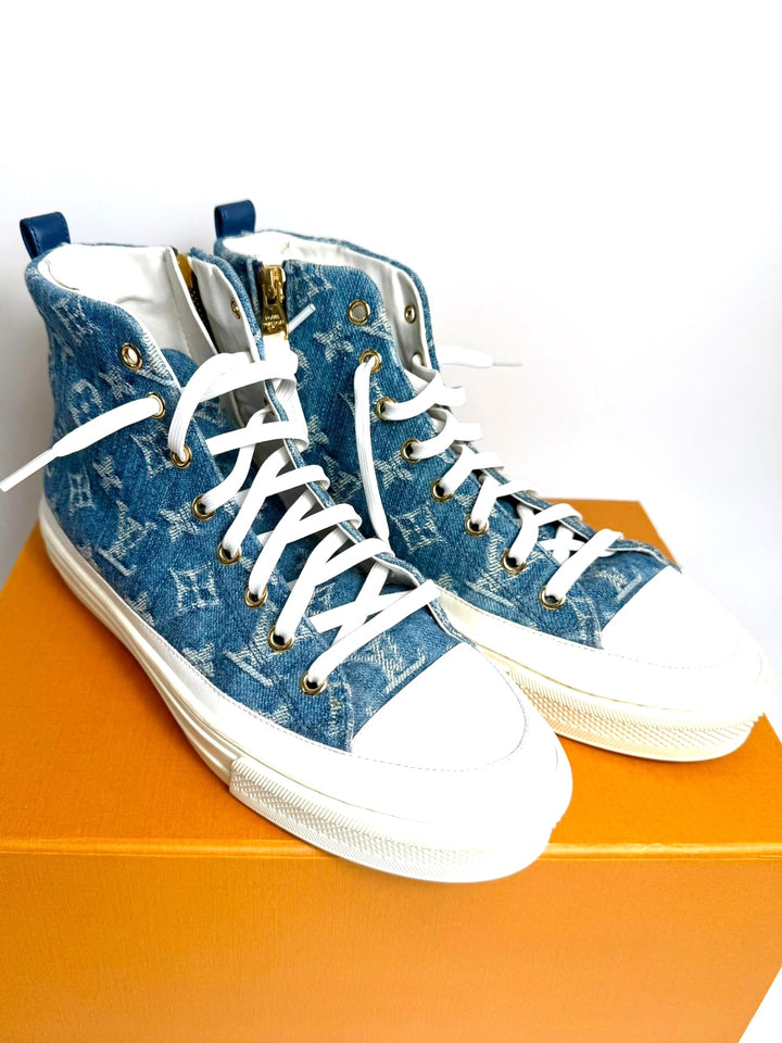 LV MONOGRAM STELLAR DENIM HIGH-TOP SNEAKERS