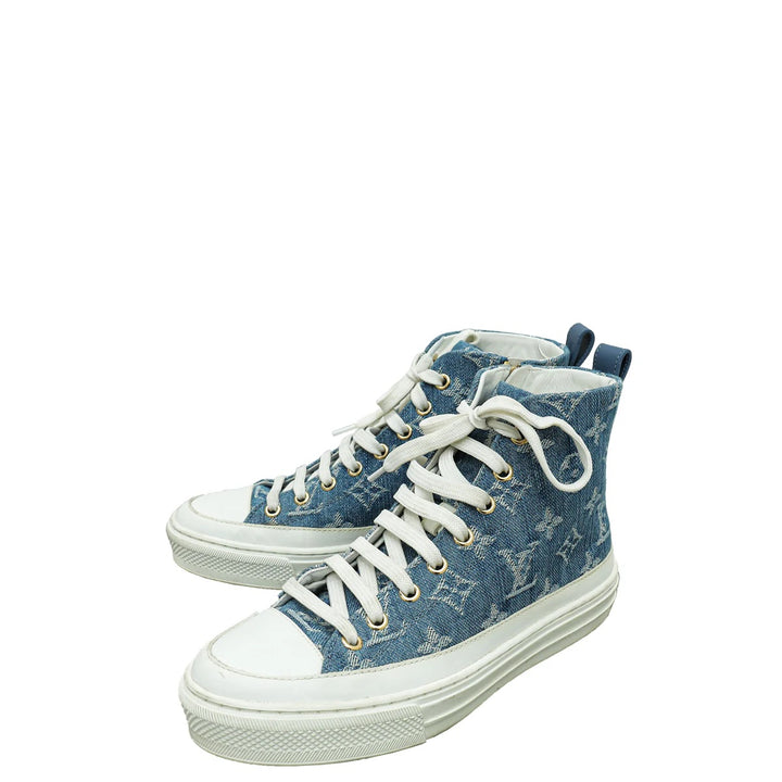 LV MONOGRAM STELLAR DENIM HIGH-TOP SNEAKERS