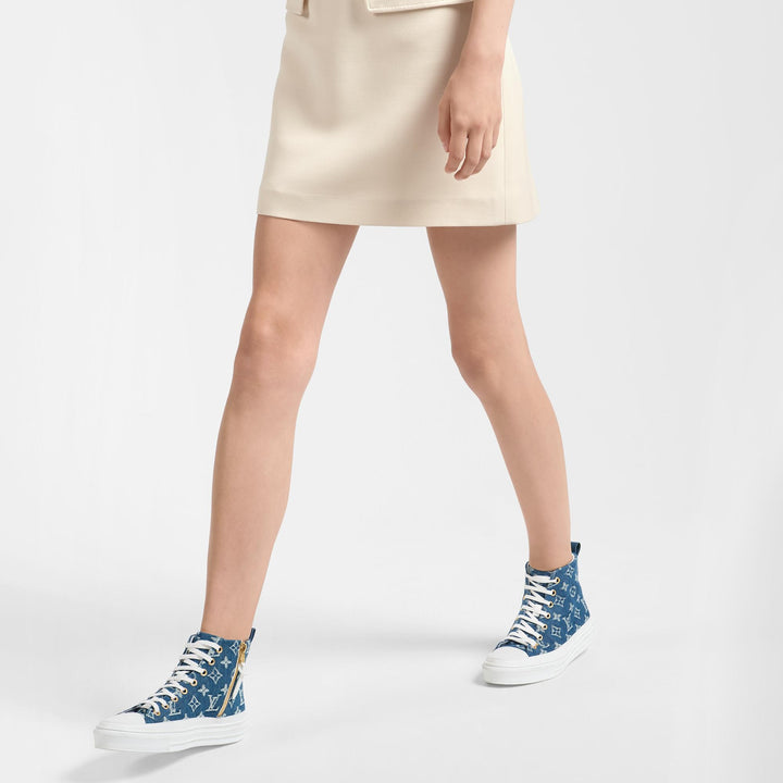 LV MONOGRAM STELLAR DENIM HIGH-TOP SNEAKERS