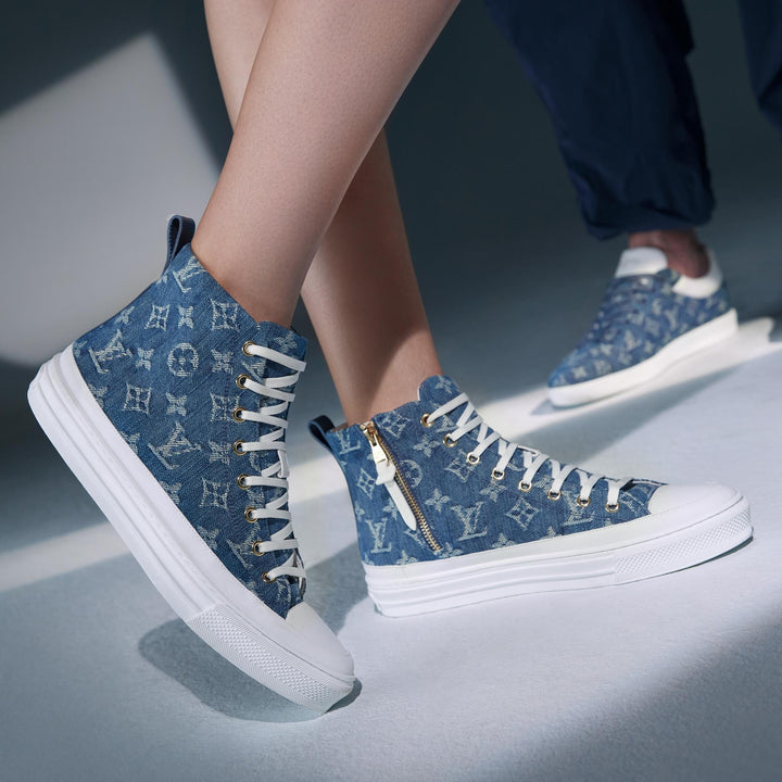LV MONOGRAM STELLAR DENIM HIGH-TOP SNEAKERS