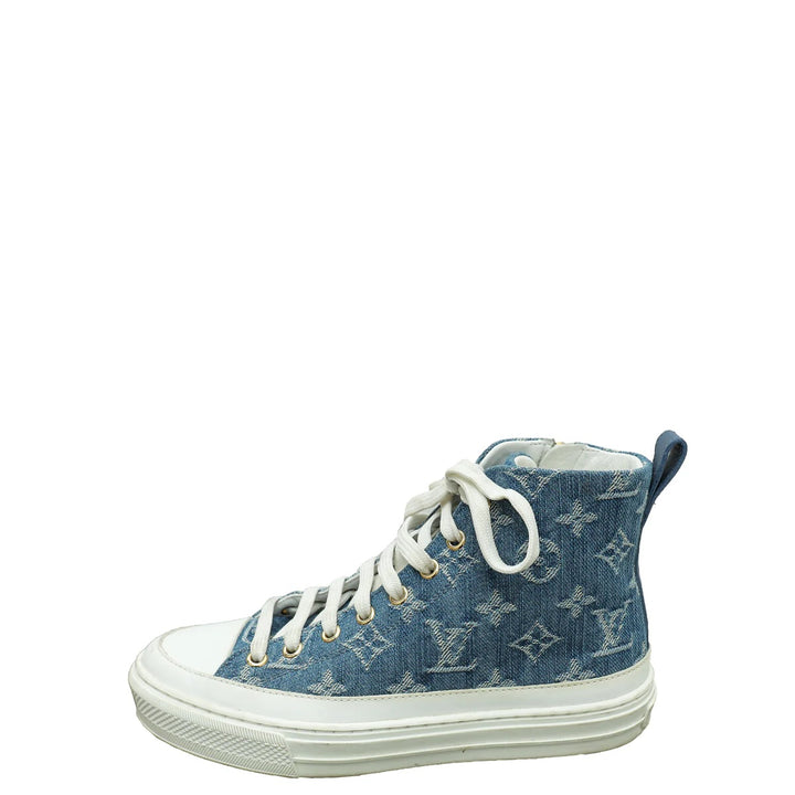 LV MONOGRAM STELLAR DENIM HIGH-TOP SNEAKERS