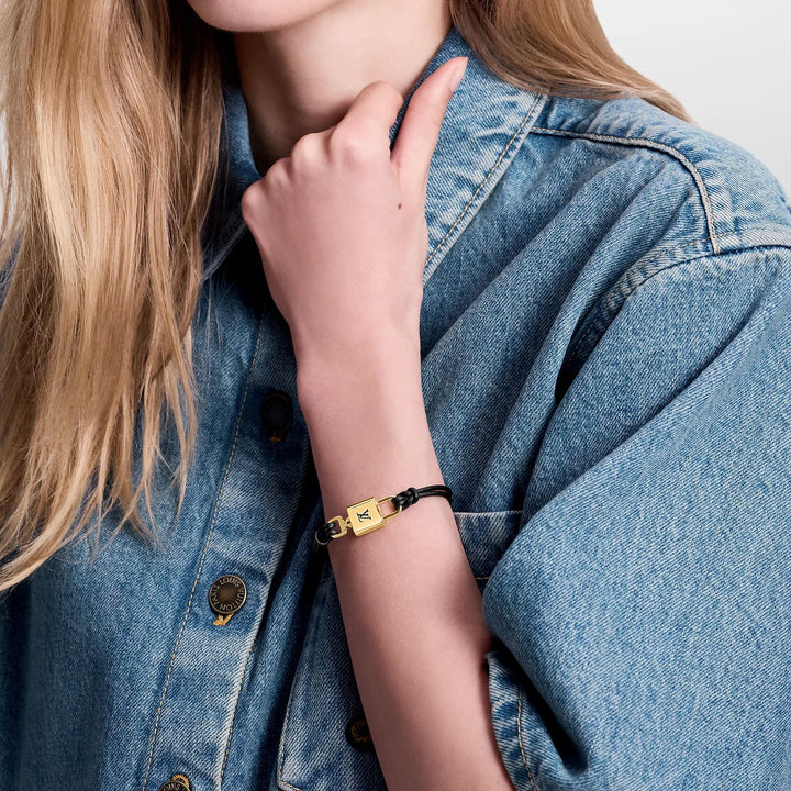 LOUIS VUITTON LV PADLOCK LEATHER BRACELET