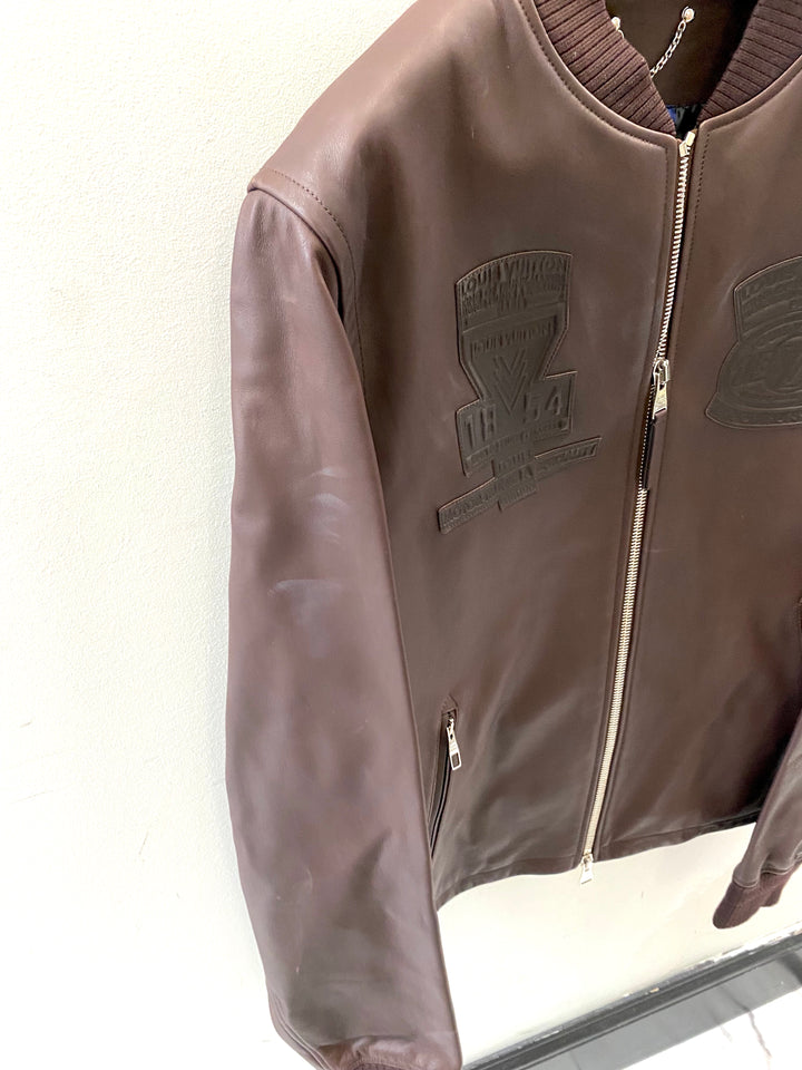 LOUIS VUITTON CALFSKIN KING OF TRUNK MAKERS PATCH BLOUSON JACKET