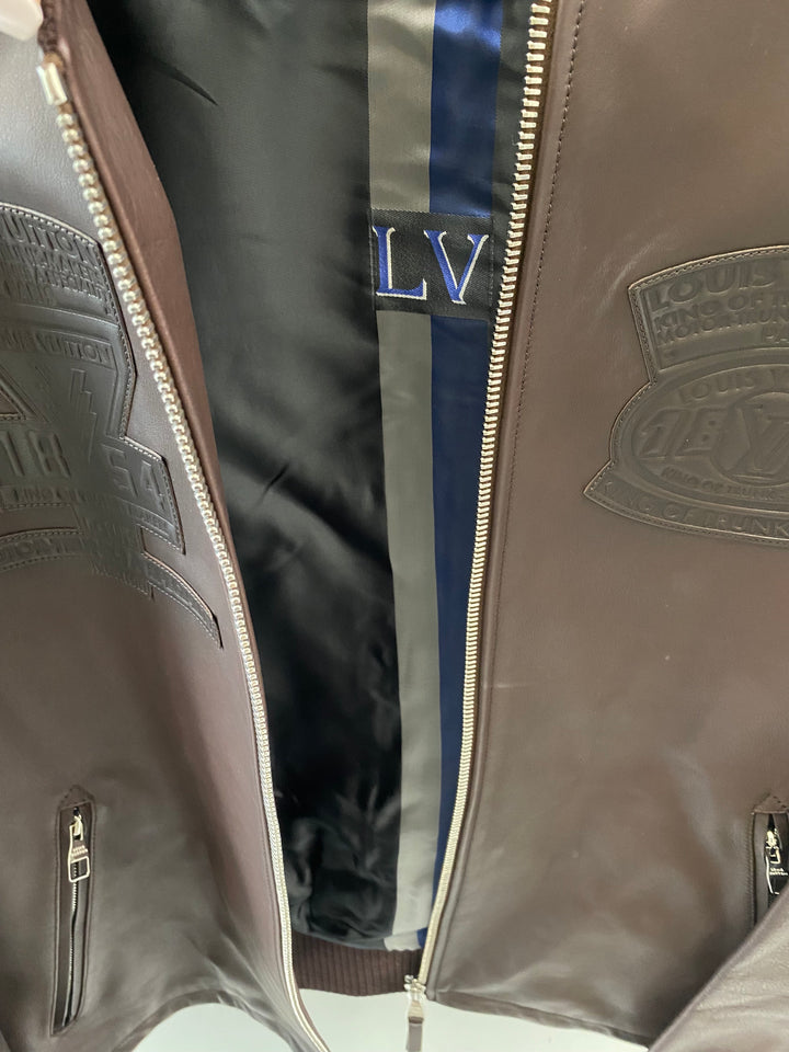 LOUIS VUITTON CALFSKIN KING OF TRUNK MAKERS PATCH BLOUSON JACKET