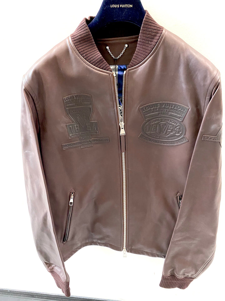LOUIS VUITTON CALFSKIN KING OF TRUNK MAKERS PATCH BLOUSON JACKET