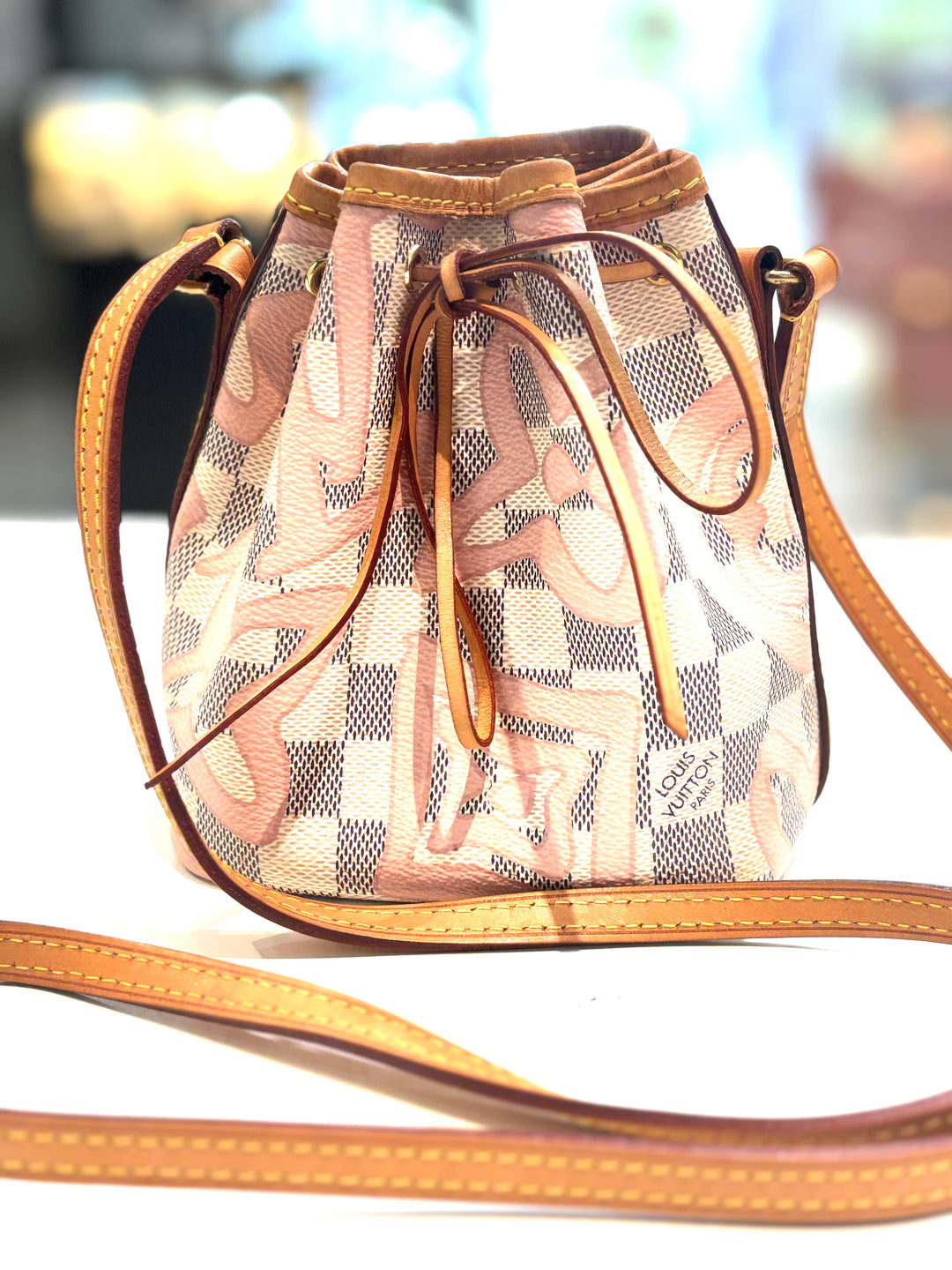 LOUIS VUITTON LIMITED EDITION DAMIER AZUR TAHITIENNE NANO NOÉ BAG