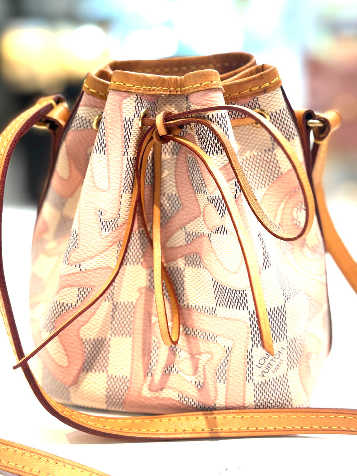 LOUIS VUITTON LIMITED EDITION DAMIER AZUR TAHITIENNE NANO NOÉ BAG