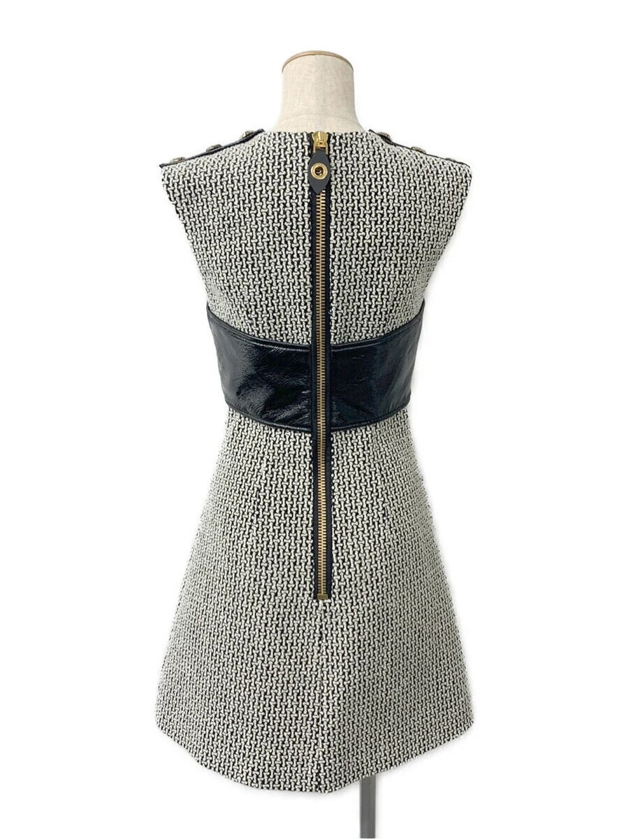 LOUIS VUITTON A-LINE LEATHER CRISS-CROSS BUST MINI DRESS