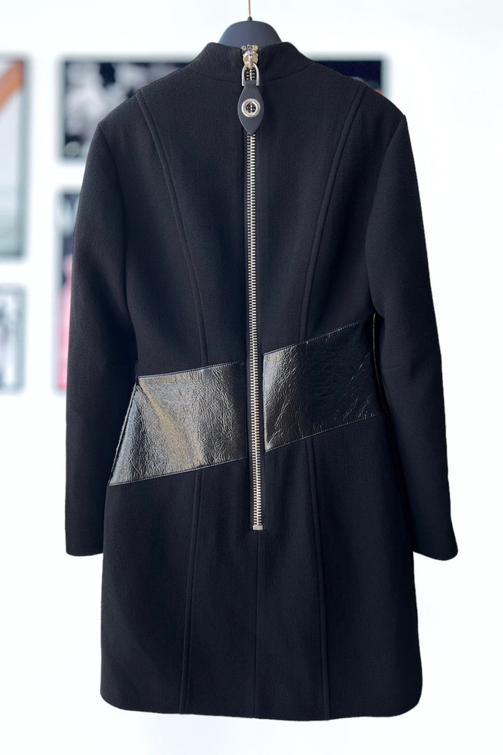 LOUIS VUITTON LONG-SLEEVED VINYL INSERT MINI DRESS