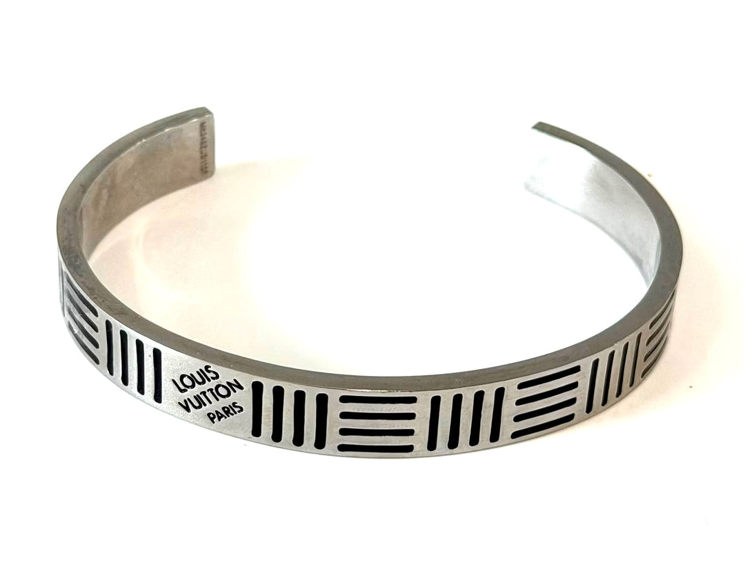 LOUIS VUITTON BRASS DAMIER STYLE CUFF BRACELET